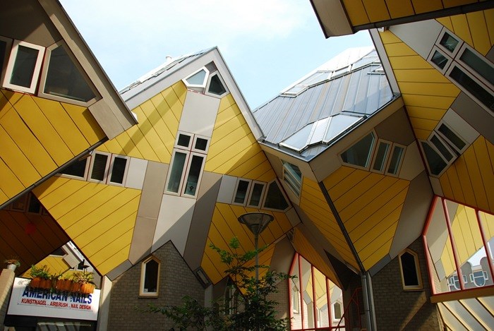 Những khối cubik vàng chói đẹp mắt
